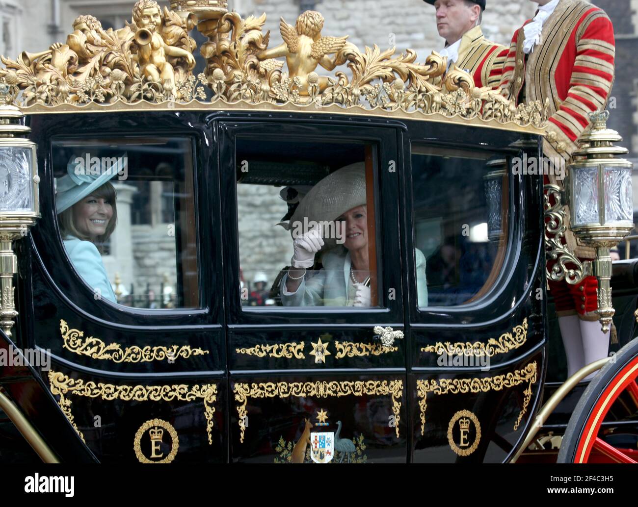 Königliche Hochzeit. William und Kate. Wills und Kate. Herzog und Herzogin von Cambridge. Britische Königsfamilie. Stockfoto