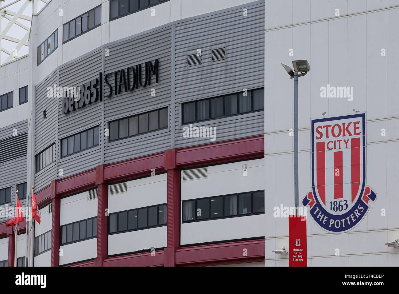 Stoke on Trent, Großbritannien. März 2021, 20th. Außerhalb des Bet 365 Stadions, Heimat von Stoke City in Stoke-on-Trent, Großbritannien am 3/20/2021. (Foto von Conor Molloy/News Images/Sipa USA) Quelle: SIPA USA/Alamy Live News Stockfoto