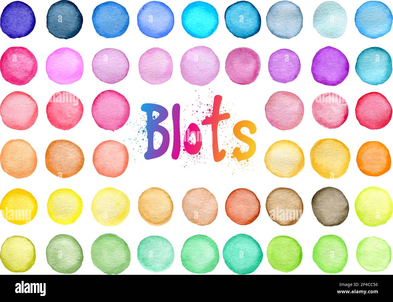 Set von abstrakten hellen runden Vektor-Aquarell-Blots für Design Stock Vektor