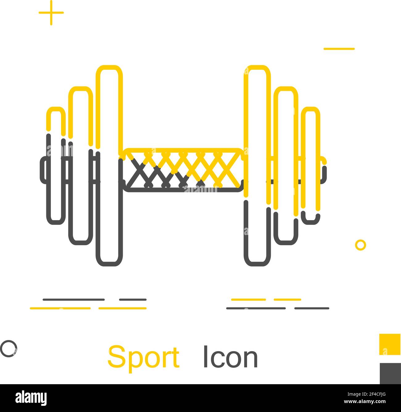 Farbhantel im linearen Stil. Zeilensymbol. Isoliert auf weißem Hintergrund. Vektorgrafik. Stock Vektor