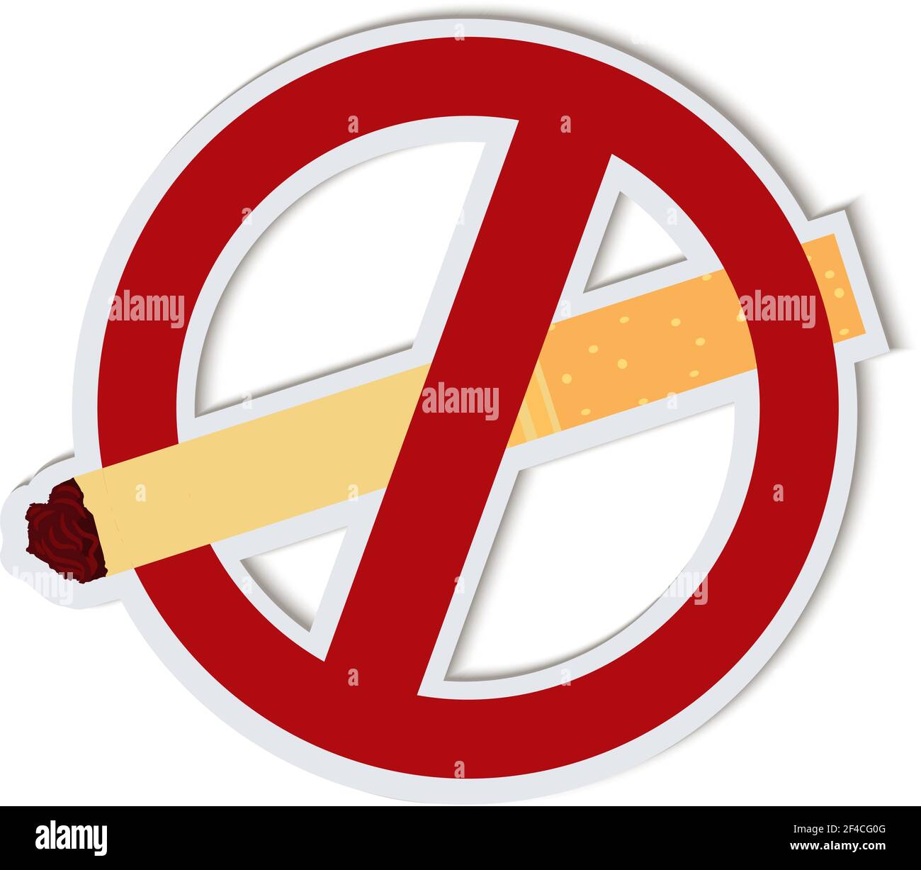 Vektor-Illustration von Zeichen Rauchverbot. Schild im Pappstil Stock Vektor