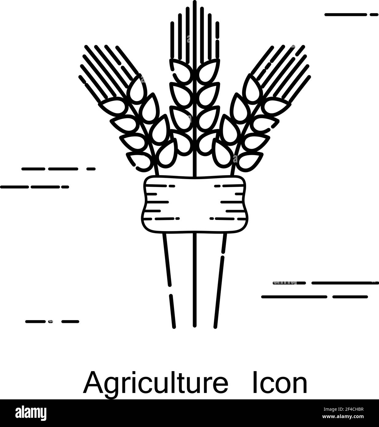 Spikelets Symbol der Landwirtschaft in einem linearen Stil. Zeilensymbol auf weißem Hintergrund isoliert. Vektorgrafik. Stock Vektor
