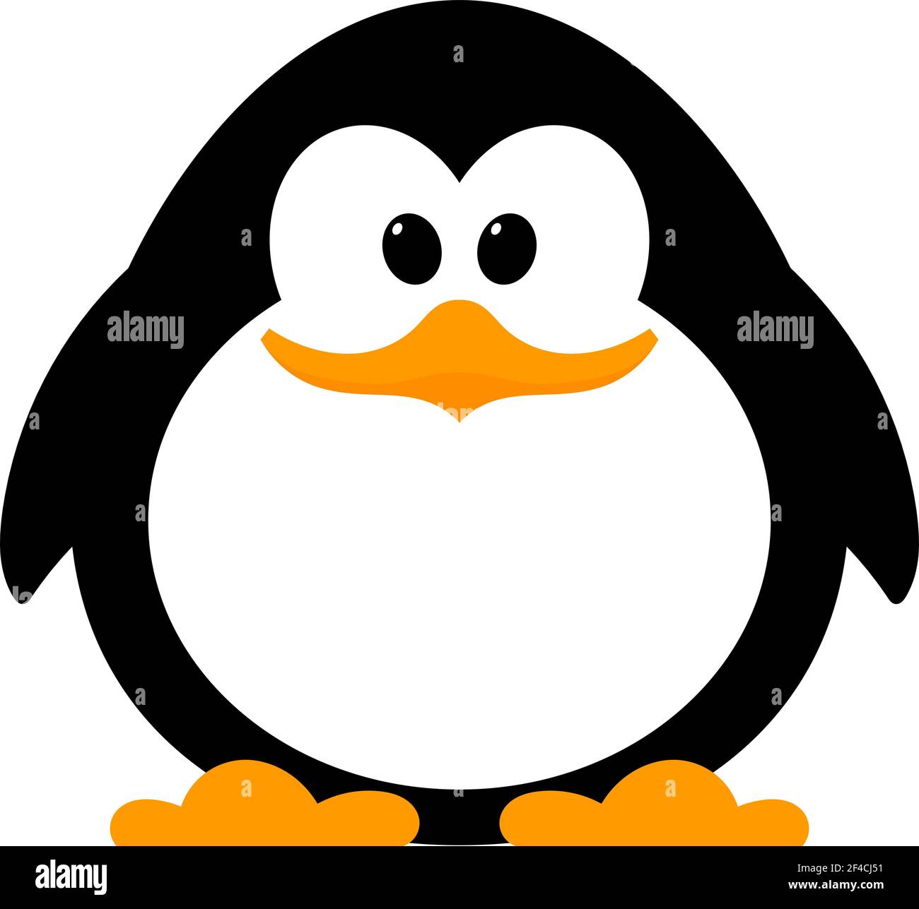 Kleiner niedlicher Pinguin auf weißem Hintergrund. Vektor-Illustration von einem Baby Pinguin. Isolieren. Fauna der Antarktis. Symbol des Winters, Cartoon-Stil. Stock Vektor