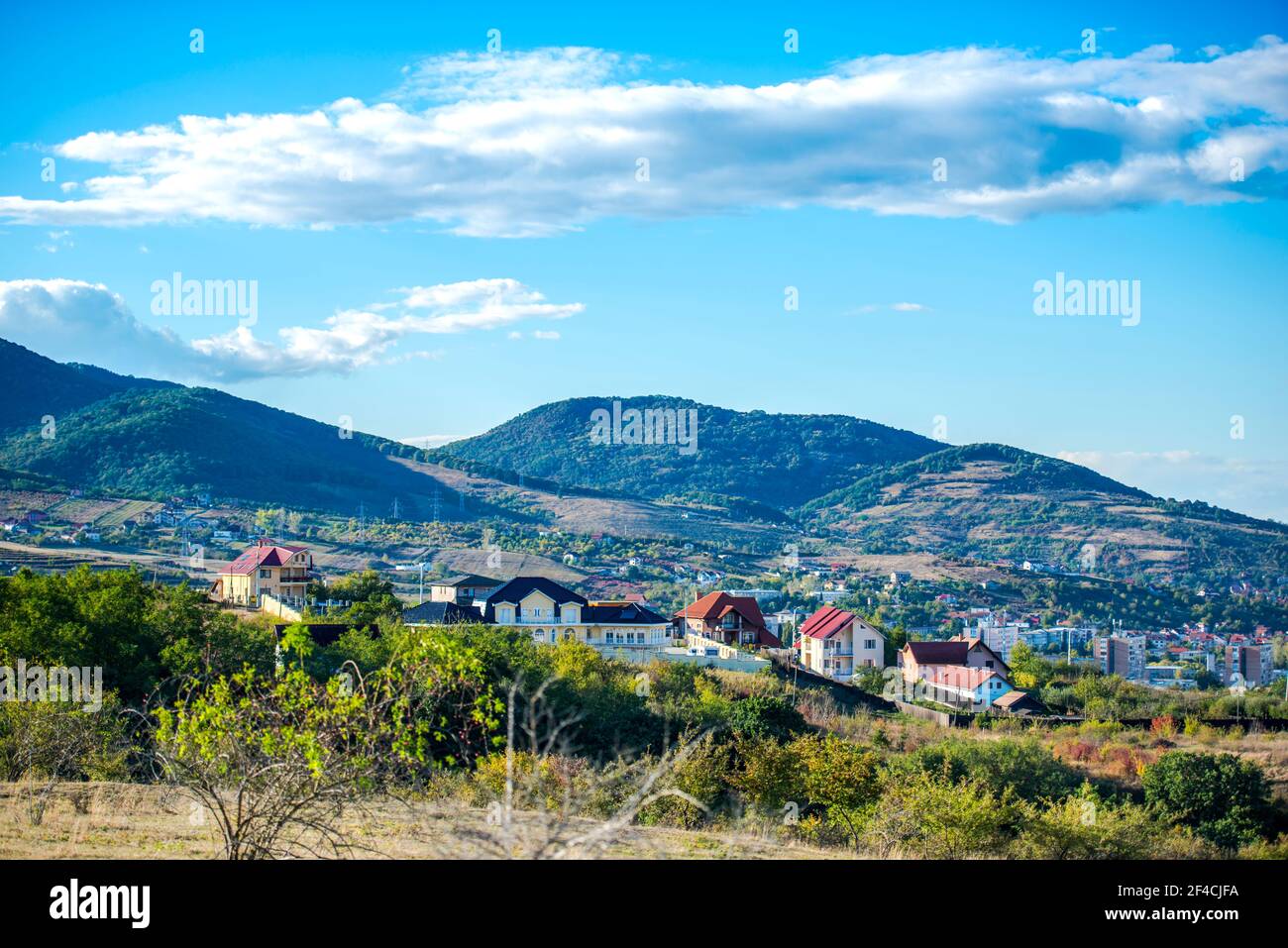 Deva Blick auf den Sommer, Rumänien Stockfoto