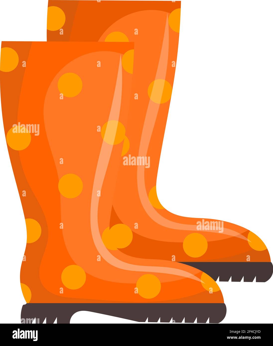 Vektor-Illustration von orangen Gummistiefel auf weißem Hintergrund. Cartoon Gummistiefel, isoliertes Objekt Stock Vektor