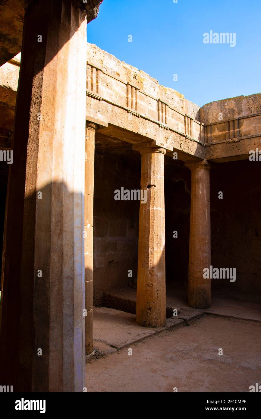 Paphos, Zypern. Gräber der Könige Stockfoto