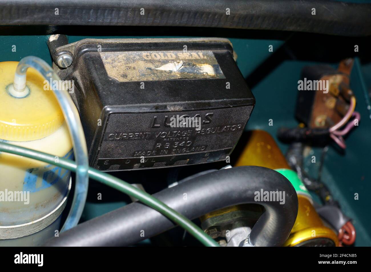 SPANNUNGSREGLER TRIUMPH SPITFIRE MK 3 1969. WIRD ALS DYNAMATOR ERSETZT (KEINE KABEL ANGESCHLOSSEN) Stockfoto