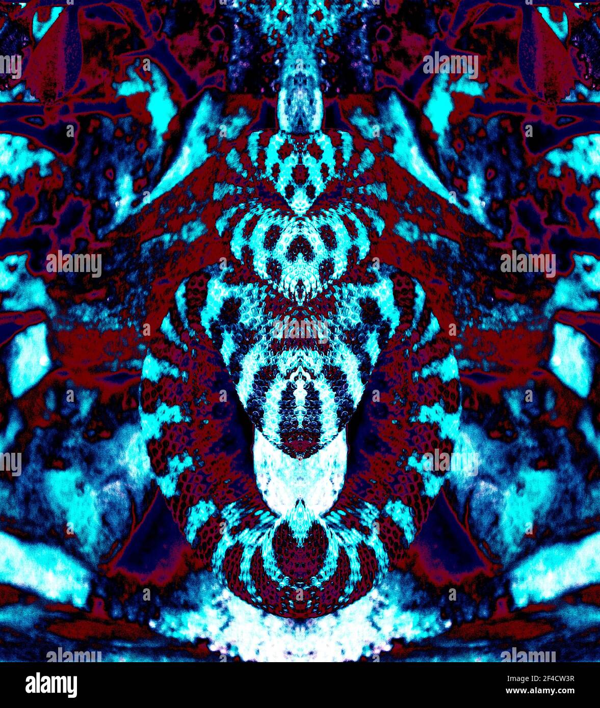 Neon Lichter abstrakt Kunst Design Cover Buch Calandar CD Fantasy Snake goamusic Tapete Textur mystischen Hintergrund Science Fiction abstrakte Kunstwerk Stockfoto