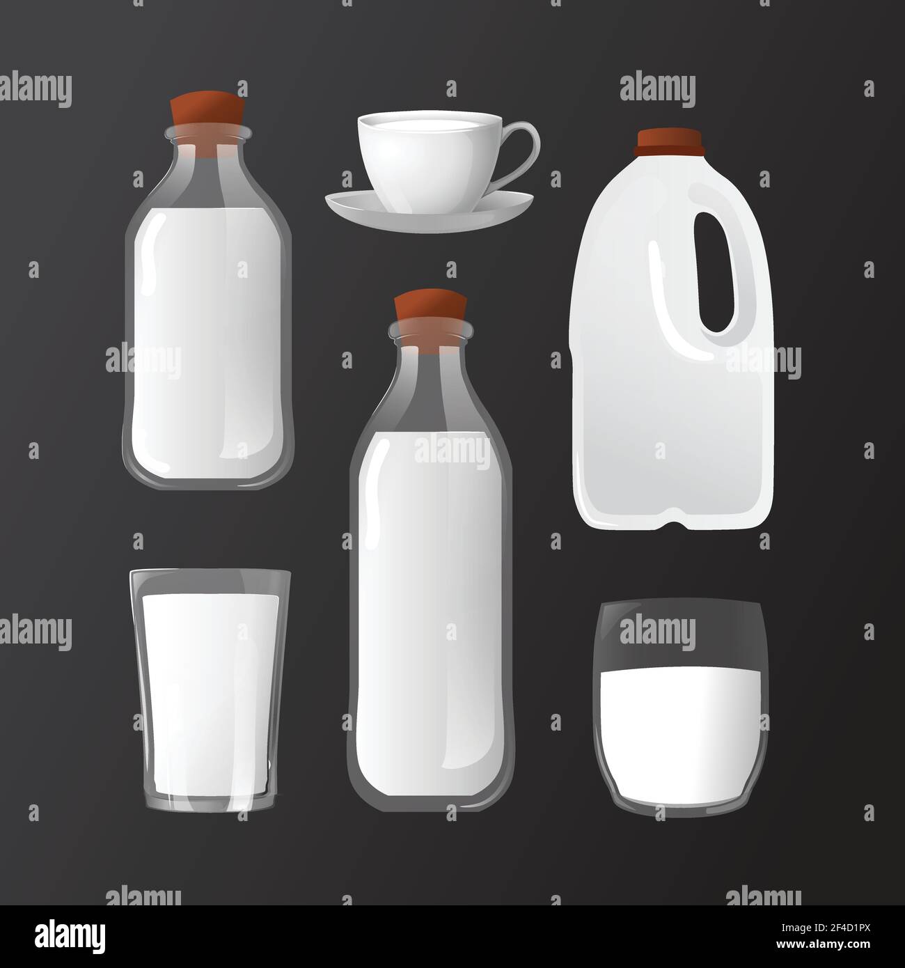 Milk jar realistische Set Vektor und Artikel Bündel relevant für Milch Vorlage in Banner, Poster. Etc Stock Vektor