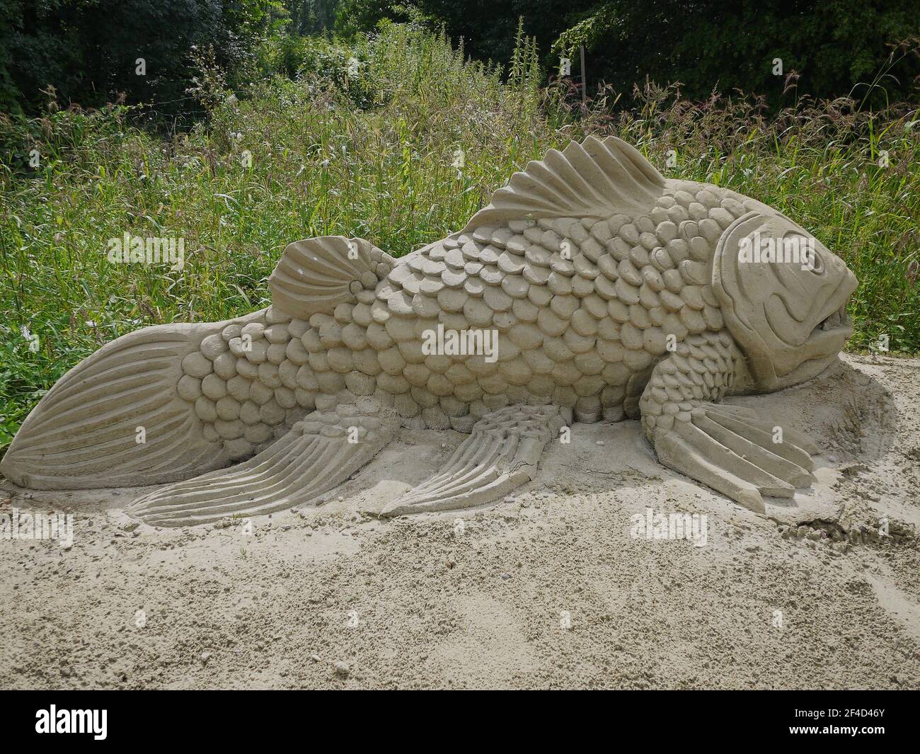 Lednice, Tschechische Republik - 17. August 2016 - historische Figuren der tschechischen Geschichte modelliert aus Sand - Sandpark am Ende der Sommerferien Stockfoto