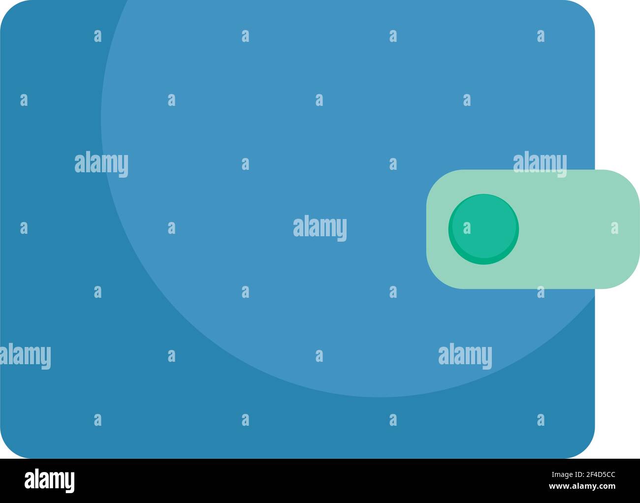 Blaue Brieftasche auf weißem Hintergrund Stock Vektor