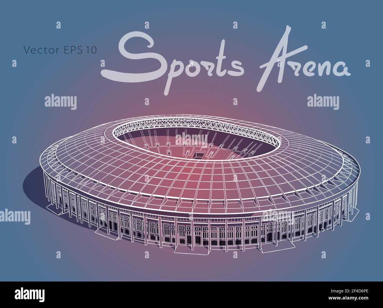 Sports Arena. Handskizze vector gezeichnet Stock Vektor