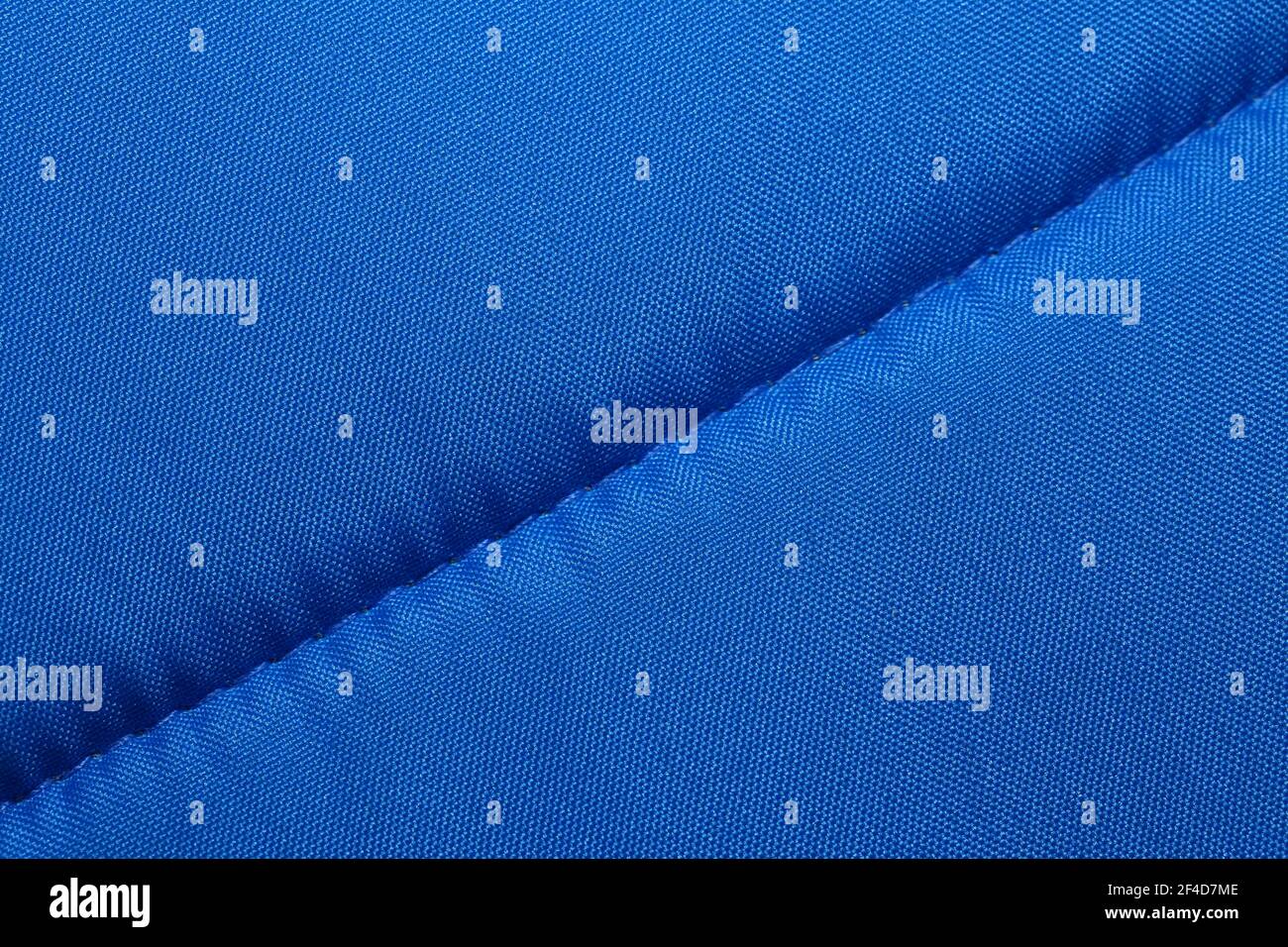 Blue Synthetic Fabric Close Up Hintergrund Stockfoto