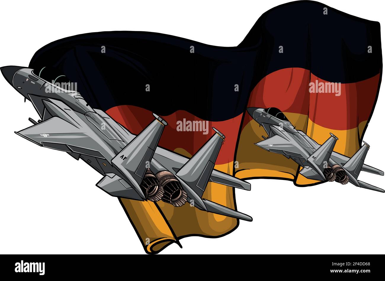 Militärische Kampfjets mit deutschen Flaggenvektor Stock Vektor