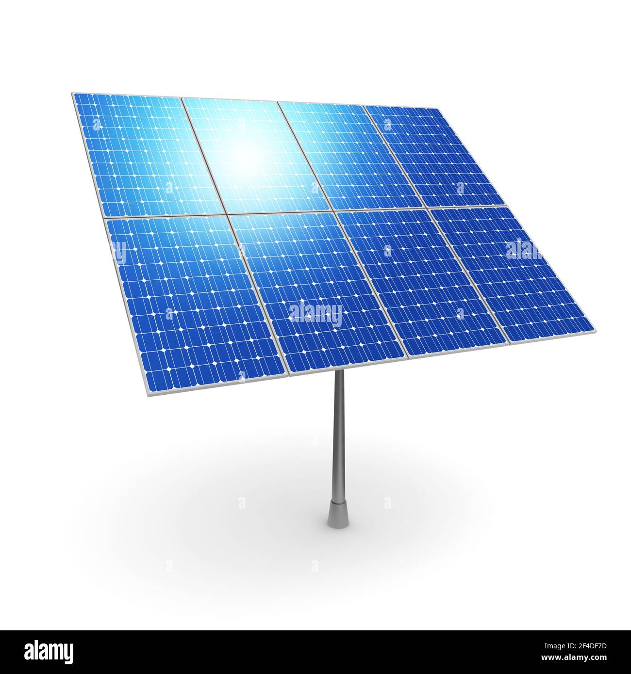 Batterie von Solarenergie Strom-Panels. 3D Abbildung Stockfoto