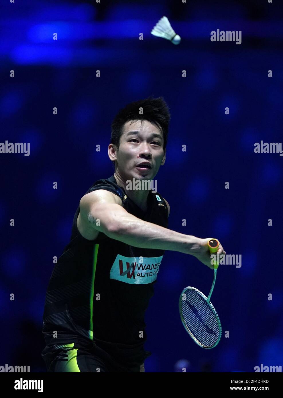 Der Malaysier Chan Peng ist bald in Aktion während seines Spiels gegen Yuki Kaneko und Misaki Matsutomo am vierten Tag der YONEX All England Open Badminton Championships in der utilita Arena Birmingham. Bilddatum: Freitag, 19. März 2021. Stockfoto