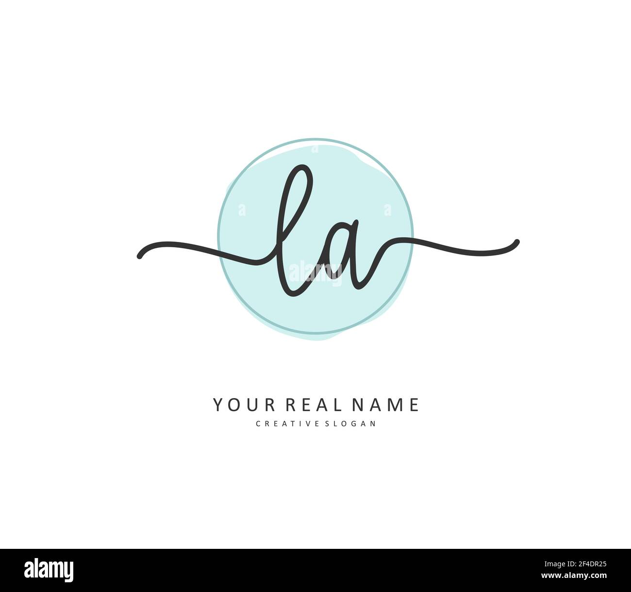 L A LA Initial Letter Handschrift und Unterschrift Logo. Ein Konzept handschriftlich Initiallogo mit Template-Element. Stock Vektor