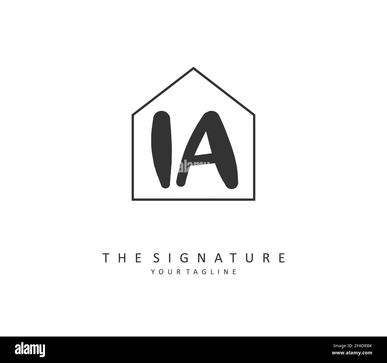 I A IA Initial Letter Handschrift und Unterschrift Logo. Ein Konzept handschriftlich Initiallogo mit Template-Element. Stock Vektor