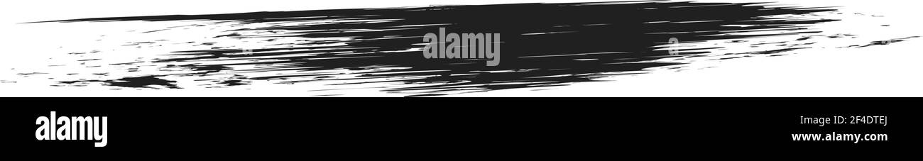 Grungy, Grunge, und strukturierte dicke Linie Trennlinie, Pinsel, Pinselstrich Vektor. Tinte, Flüssigkeit und Flüssigkeit horizontal Spritz-Effekt – Stock Vektor-Illust Stock Vektor