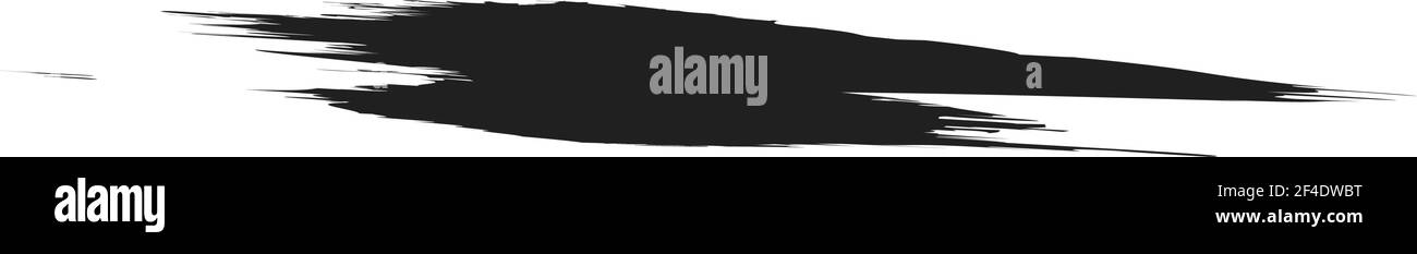 Grungy, Grunge, und strukturierte dicke Linie Trennlinie, Pinsel, Pinselstrich Vektor. Tinte, Flüssigkeit und Flüssigkeit horizontal Spritz-Effekt – Stock Vektor-Illust Stock Vektor