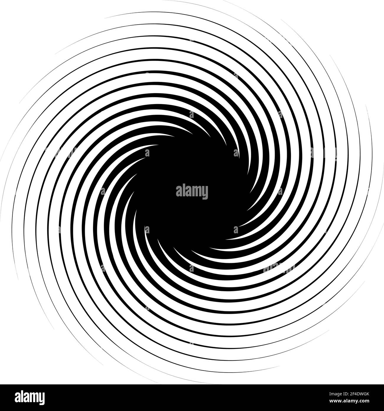 Zyklischer Kreis, Helix, Spiralelement. Konzentrische Form mit Rotations-, Zentrifuge- und Kreideeffekt. Vektordarstellung „Drehen“, „Wirbeln“ und „Wirbeln“ – S Stock Vektor