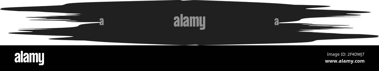 Grungy, Grunge, und strukturierte dicke Linie Trennlinie, Pinsel, Pinselstrich Vektor. Tinte, Flüssigkeit und Flüssigkeit horizontal Spritz-Effekt – Stock Vektor-Illust Stock Vektor