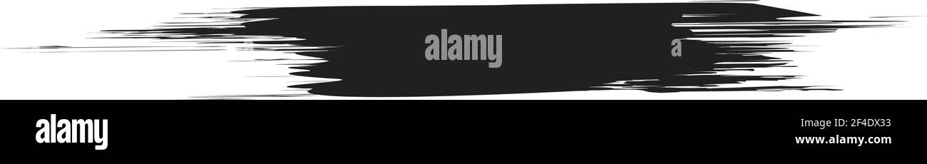Grungy, Grunge, und strukturierte dicke Linie Trennlinie, Pinsel, Pinselstrich Vektor. Tinte, Flüssigkeit und Flüssigkeit horizontal Spritz-Effekt – Stock Vektor-Illust Stock Vektor