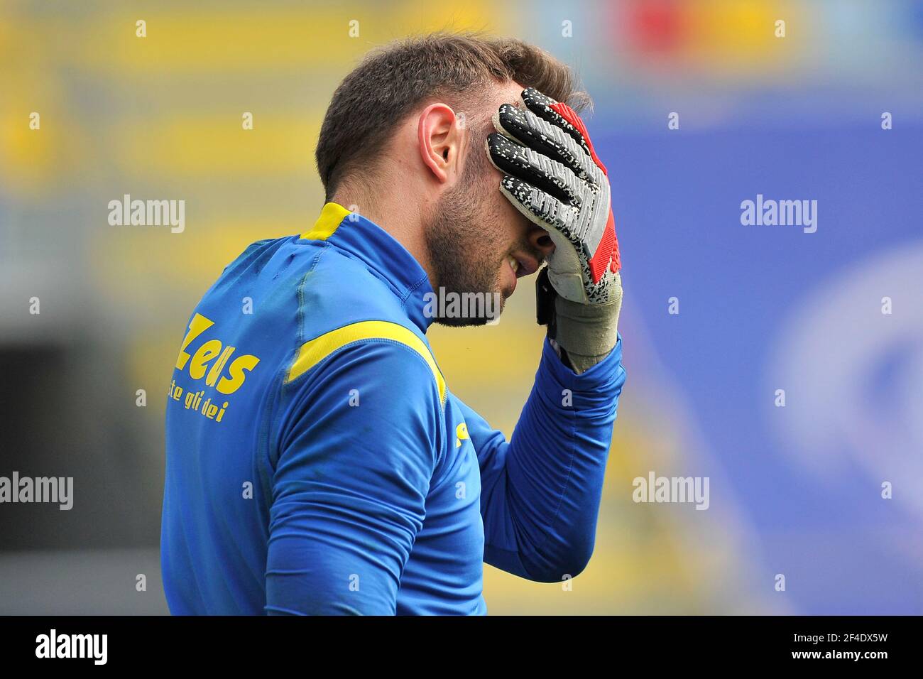 Frosinone, Italien, 20. März 2021.Francesco Bardi Spieler von Frosinone, während des Spiels der italienischen Liga-Serie B zwischen Frosinone gegen Lecce Endergebnis 0-3, Spiel im Benito Stirpe Stadion in Frosinone gespielt. Kredit: Vincenzo Izzo / Alamy Live Nachrichten Stockfoto