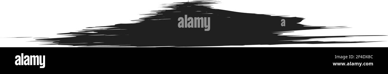 Grungy, Grunge, und strukturierte dicke Linie Trennlinie, Pinsel, Pinselstrich Vektor. Tinte, Flüssigkeit und Flüssigkeit horizontal Spritz-Effekt – Stock Vektor-Illust Stock Vektor