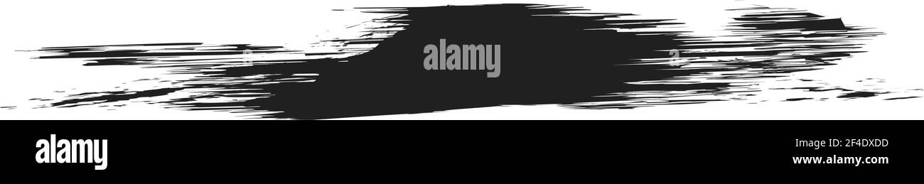Grungy, Grunge, und strukturierte dicke Linie Trennlinie, Pinsel, Pinselstrich Vektor. Tinte, Flüssigkeit und Flüssigkeit horizontal Spritz-Effekt – Stock Vektor-Illust Stock Vektor