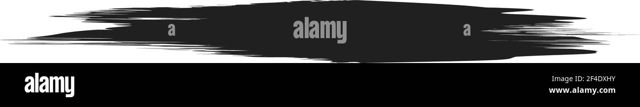 Grungy, Grunge, und strukturierte dicke Linie Trennlinie, Pinsel, Pinselstrich Vektor. Tinte, Flüssigkeit und Flüssigkeit horizontal Spritz-Effekt – Stock Vektor-Illust Stock Vektor
