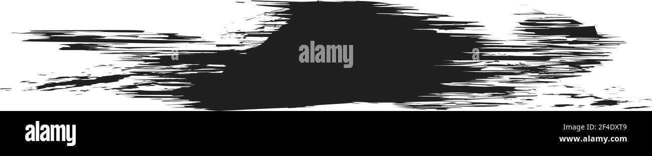 Grungy, Grunge, und strukturierte dicke Linie Trennlinie, Pinsel, Pinselstrich Vektor. Tinte, Flüssigkeit und Flüssigkeit horizontal Spritz-Effekt – Stock Vektor-Illust Stock Vektor