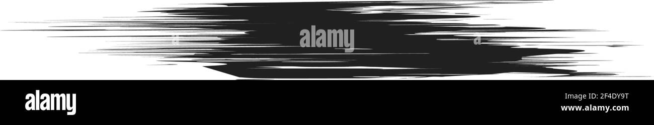 Grungy, Grunge, und strukturierte dicke Linie Trennlinie, Pinsel, Pinselstrich Vektor. Tinte, Flüssigkeit und Flüssigkeit horizontal Spritz-Effekt – Stock Vektor-Illust Stock Vektor