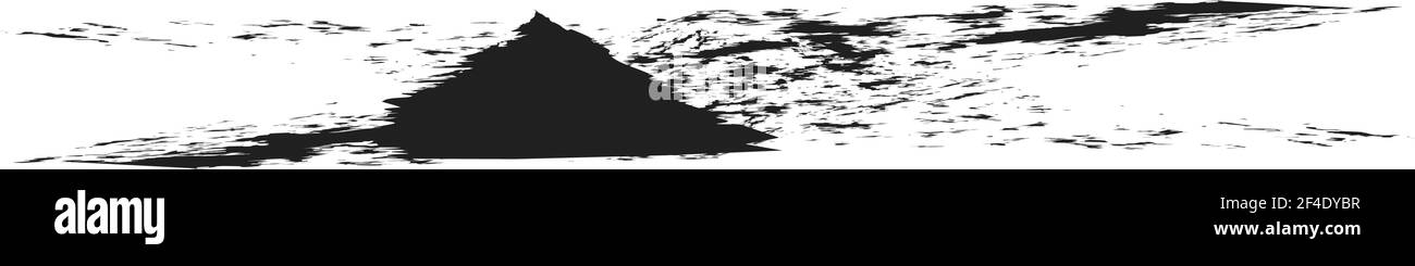 Grungy, Grunge, und strukturierte dicke Linie Trennlinie, Pinsel, Pinselstrich Vektor. Tinte, Flüssigkeit und Flüssigkeit horizontal Spritz-Effekt – Stock Vektor-Illust Stock Vektor