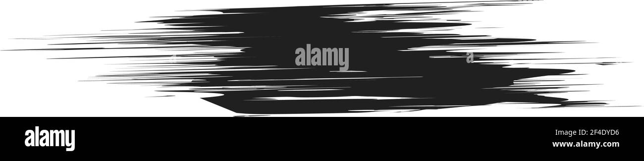 Grungy, Grunge, und strukturierte dicke Linie Trennlinie, Pinsel, Pinselstrich Vektor. Tinte, Flüssigkeit und Flüssigkeit horizontal Spritz-Effekt – Stock Vektor-Illust Stock Vektor