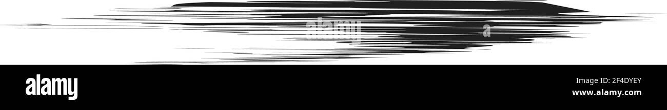 Grungy, Grunge, und strukturierte dicke Linie Trennlinie, Pinsel, Pinselstrich Vektor. Tinte, Flüssigkeit und Flüssigkeit horizontal Spritz-Effekt – Stock Vektor-Illust Stock Vektor