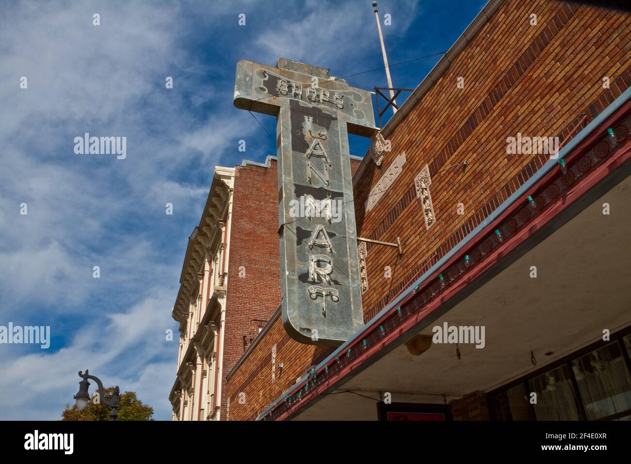 Das historische Lanmart Gebäude in Downtown Petaluma, Sonoma County, Kalifornien, USA Stockfoto