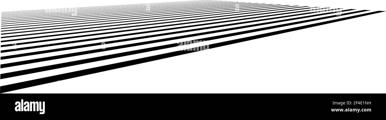 Parallele gerade Linien, Streifen in Perspektive, 3d – Stock Illustration, Clip Art Grafiken Stock Vektor