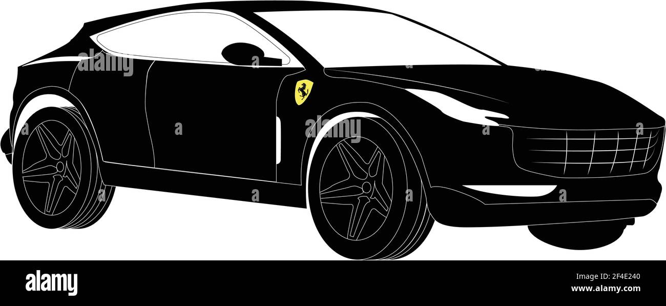 Ferrari Purosangue suv Auto Vektor Illustration, EPS 10 Stock Vektor