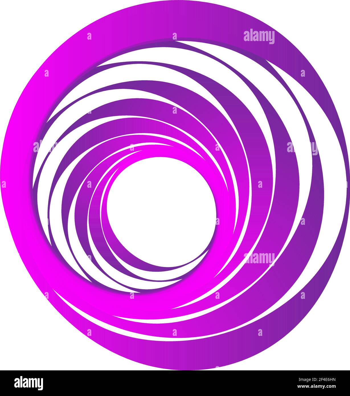 Zyklischer Kreis, Helix, Spiralelement. Konzentrische Form mit Rotations-, Zentrifuge- und Kreideeffekt. Vektordarstellung „Drehen“, „Wirbeln“ und „Wirbeln“ – S Stock Vektor