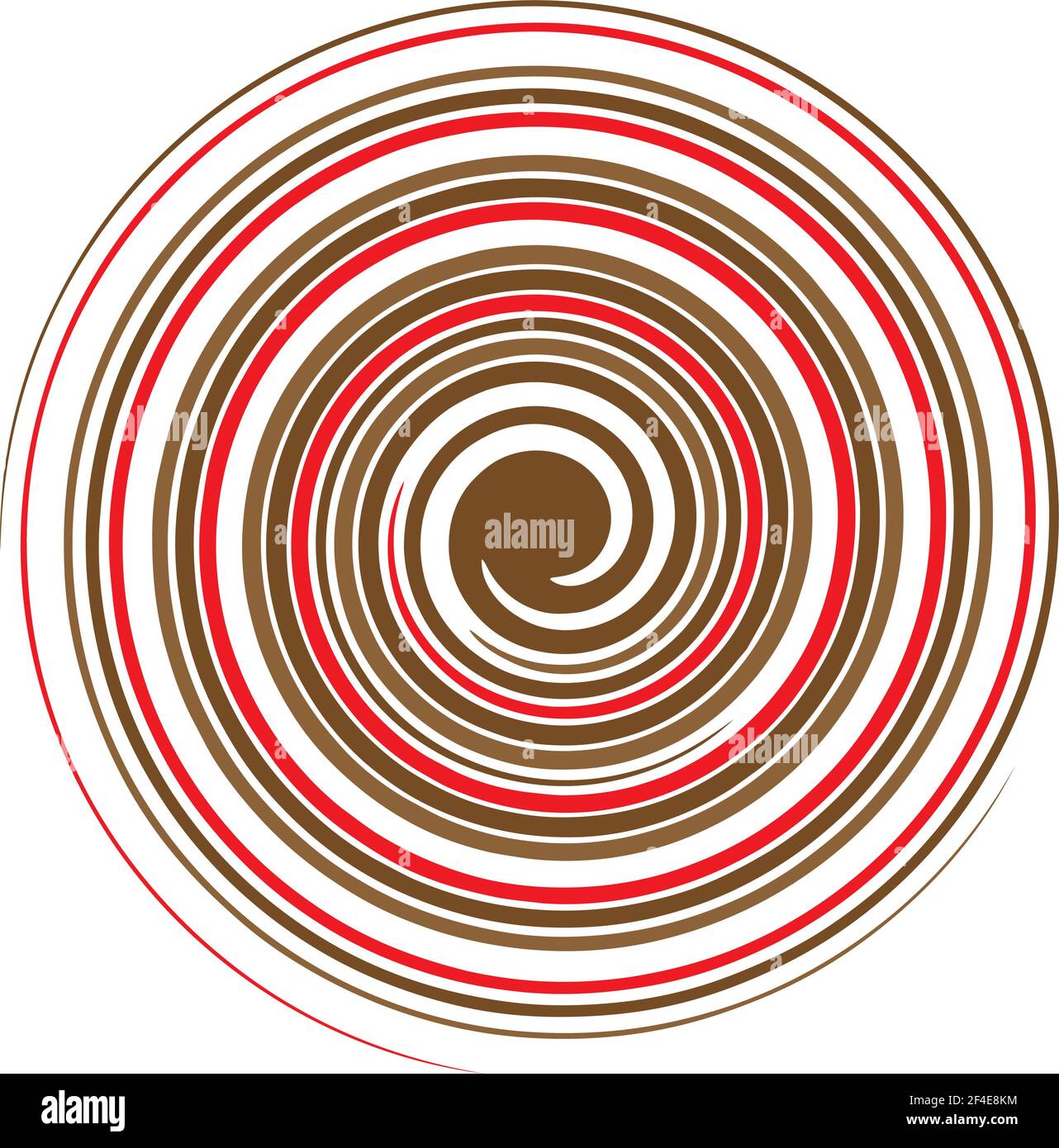 Zyklischer Kreis, Helix, Spiralelement. Konzentrische Form mit Rotations-, Zentrifuge- und Kreideeffekt. Vektordarstellung „Drehen“, „Wirbeln“ und „Wirbeln“ – S Stock Vektor