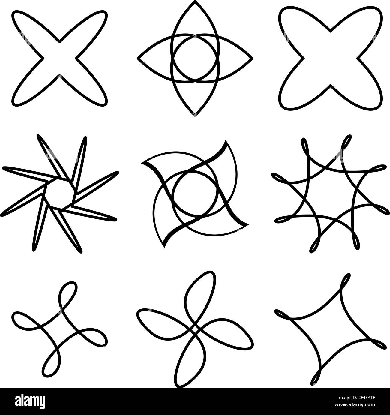 Abstraktes Motiv, Mandala Form Design Element - Stock Illustration, Clip Art Grafiken Stock Vektor