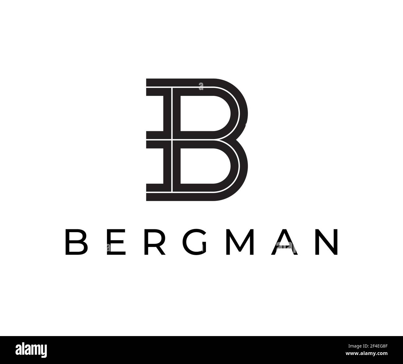 Anfangsbuchstabe Typ B Elegantes Logodesign für Hotel, Immobilien oder Architekturbüro. Abstraktes minimalistisches Vektor-Icon mit B-Monogramm für eine Markenidentität. Stock Vektor