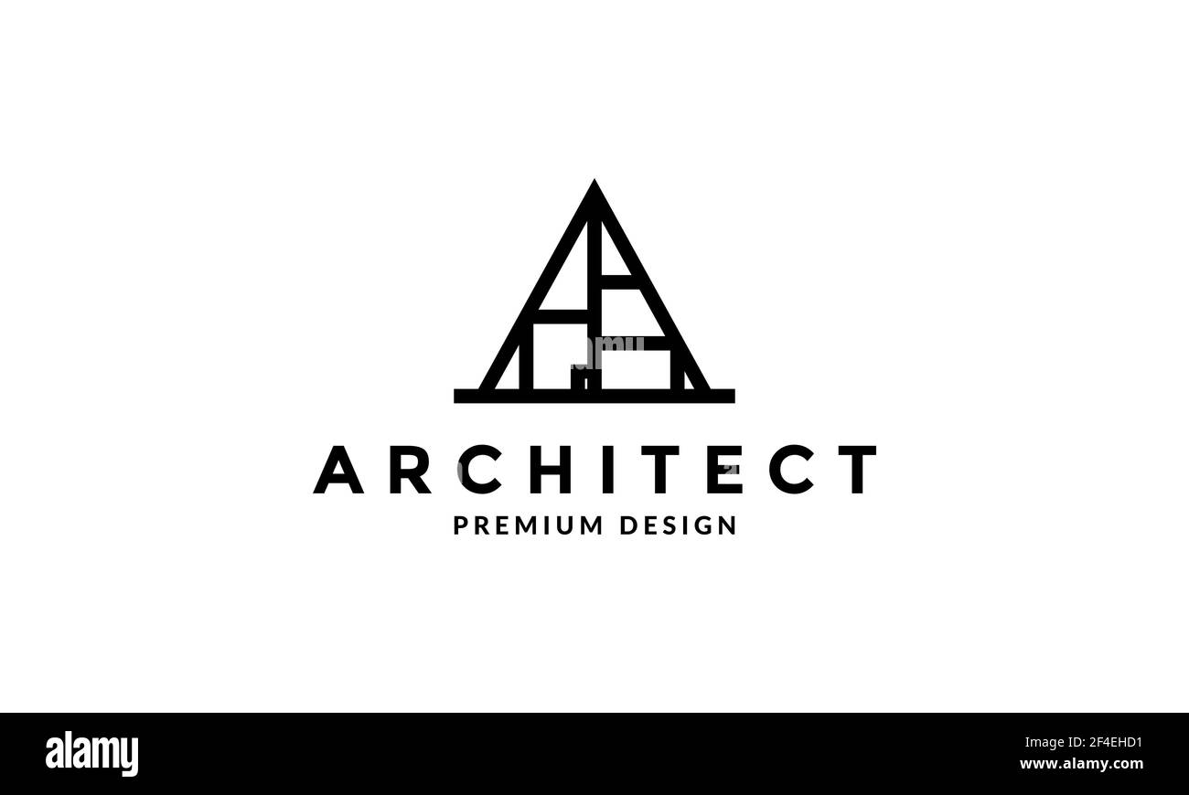 Buchstabe A oder Dreieck Linie Architektur Logo Vektor Symbol Symbol Design-Illustration Stock Vektor