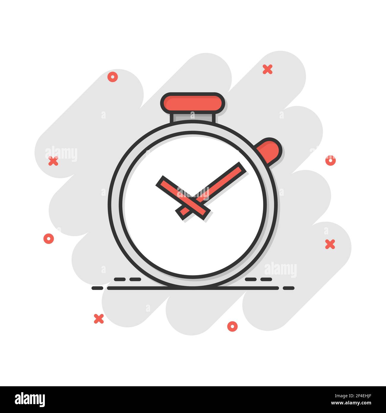 Vektor cartoon Clock timer Symbol im Comic-stil. Uhrzeit Wecker Konzept  Abbildung Piktogramm. Stoppuhr business splash Wirkung Konzept  Stock-Vektorgrafik - Alamy