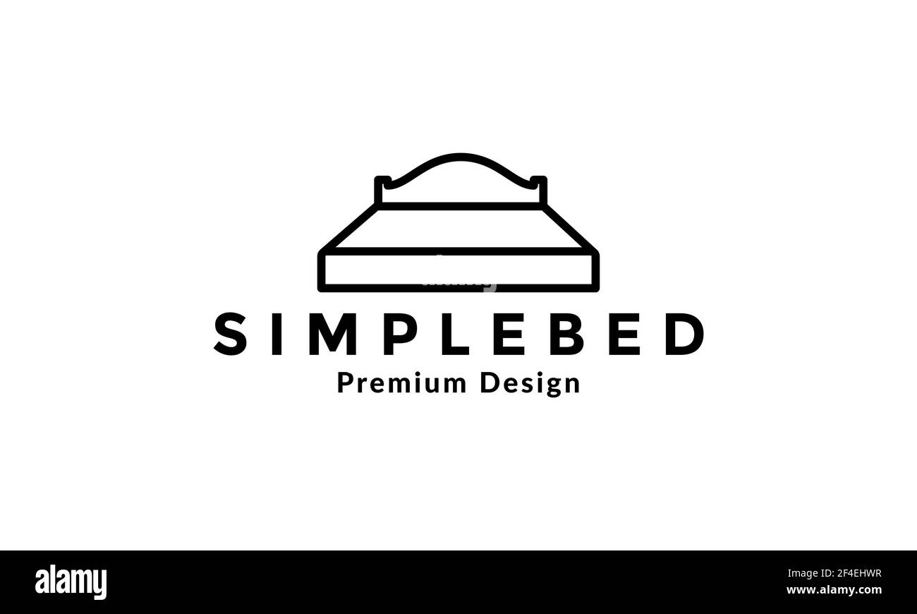 Einfache Wohnmöbel Matratze Linien minimalistischen Logo Vektor Symbol Symbol Design-Illustration Stock Vektor