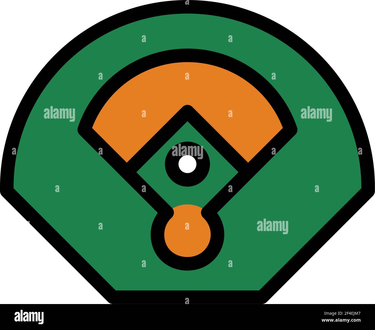 Symbol Für Die Luftansicht Des Baseballfelds. Editierbare Dicke Kontur Mit Farbfülldesign. Vektorgrafik. Stock Vektor