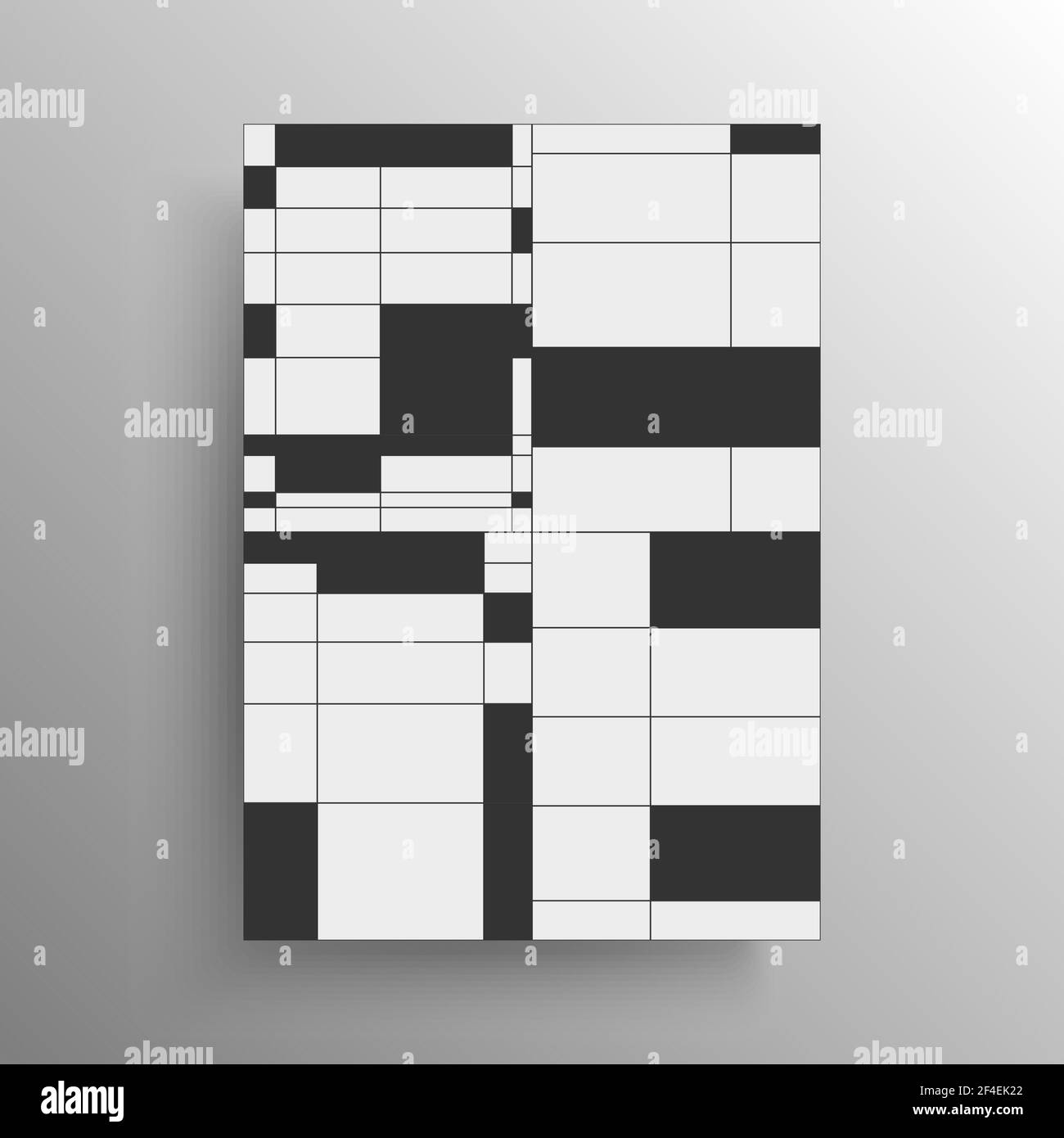 Minimalistisches abstraktes schwarz-weißes Geometriedesign für Cover und Poster oder Wanddekoration, Vektor. Rechteckiges Formmuster für die Inneneinrichtung. Stock Vektor