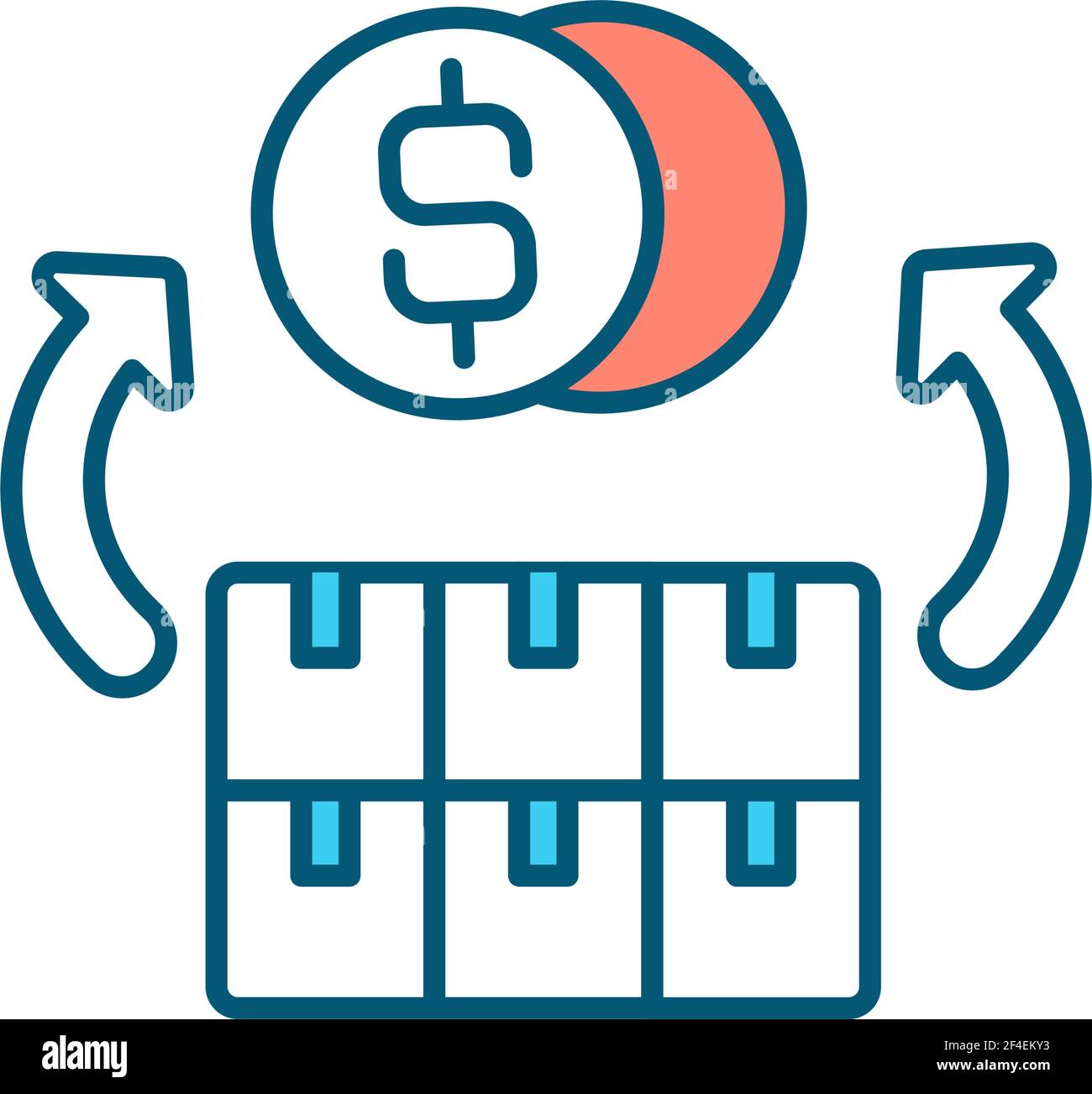 RGB-Farbsymbol für Vermögensliquidation Stock Vektor