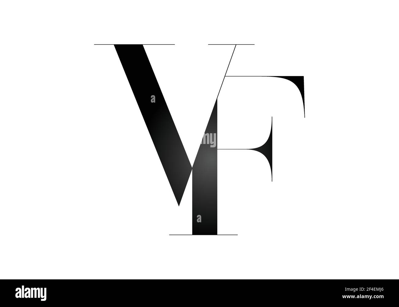 V F Letter Logo Design. Symbolvektor für kreative V F-Buchstaben. Stock Vektor